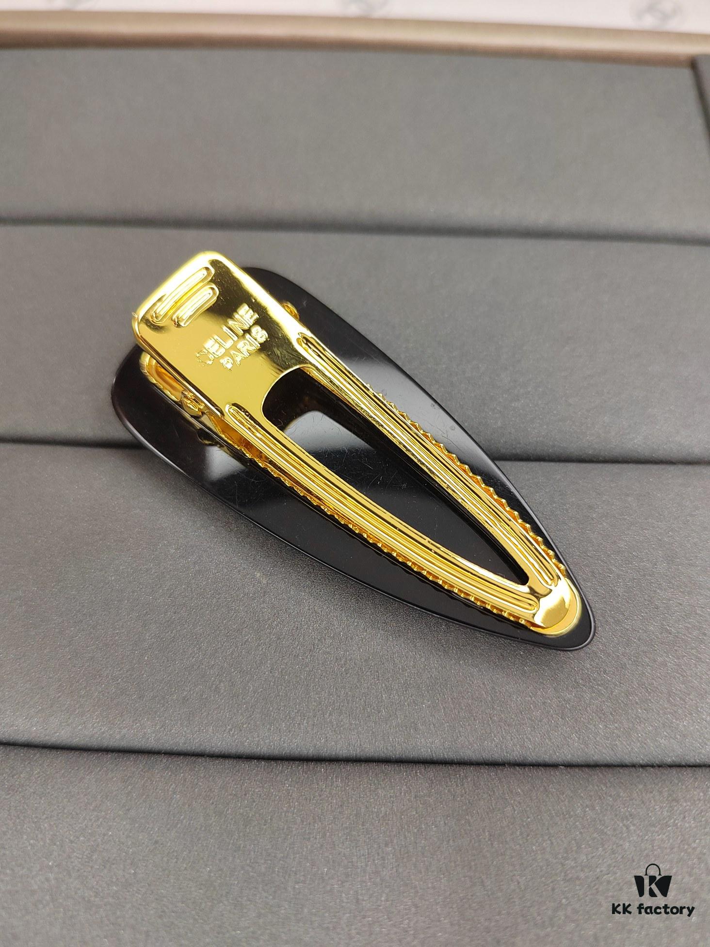693015b612f62673a6facaa2 Celine New Arrival Vintage Yellow Brass Hair Clip