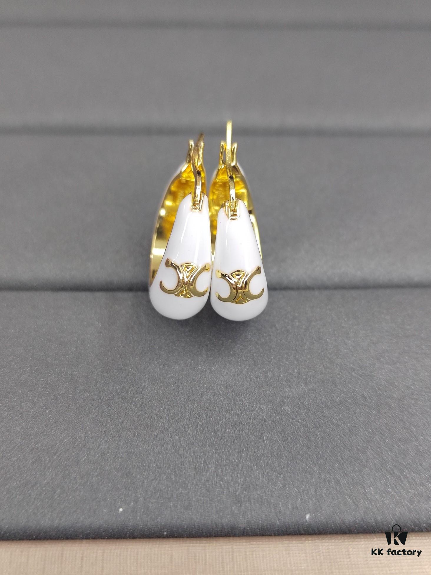 Celine New Arrival White Drip Earrings