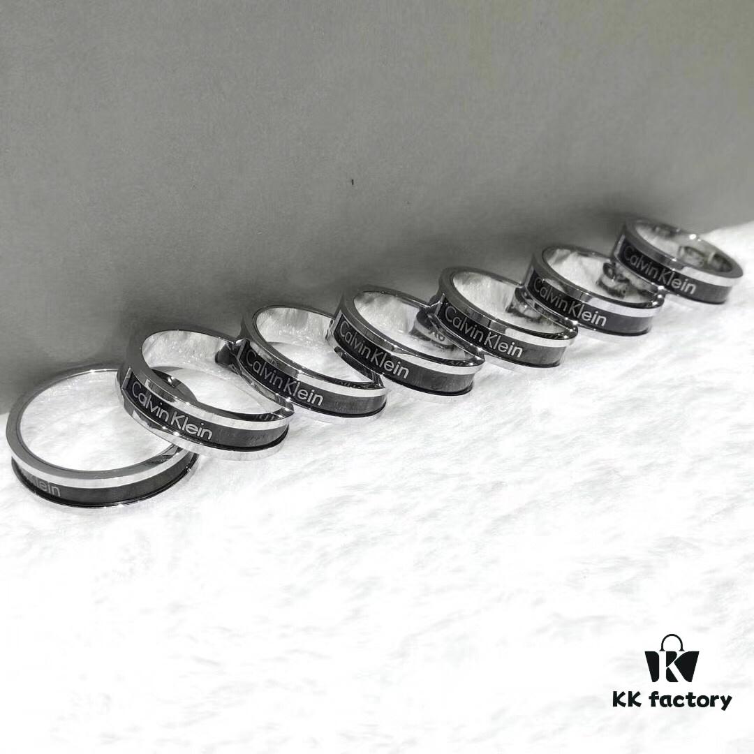 693015d512f62673a6facac2 CK New Arrival Ring – Titanium Steel, Original Engraving, White Gold Color, US Size 5-11