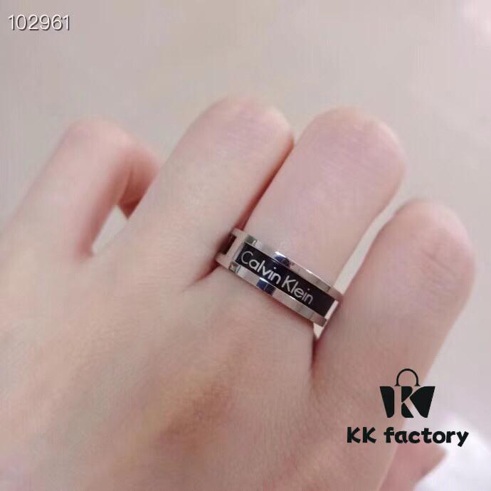 693015d812f62673a6facac6 CK New Arrival Ring – Titanium Steel, Original Engraving, White Gold Color, US Size 5-11