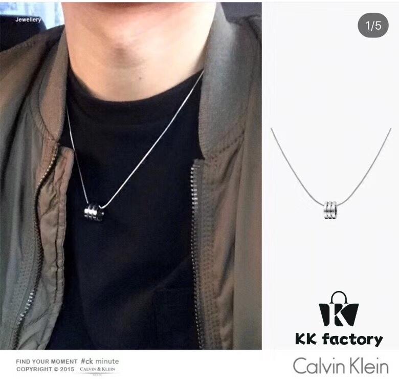 693015e312f62673a6facade CK Spring Monochrome Necklace - Unisex Gift, Bvlgari-Inspired Design, Rose Gold & Silver, Titanium Steel