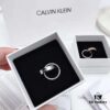 CK Couples Special: CK Double Ring Couple Rings with CNC Precision Carving, Clear Logo, Triple-Layer Real Gold Vacuum Plating for Superior Color Retention