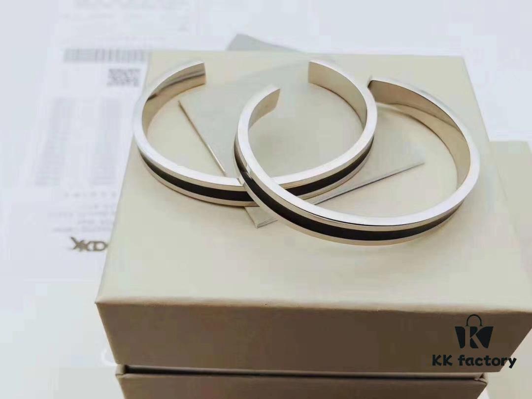 6930162212f62673a6facb39 CK Couple Special: CK Couple Open Bangle Bracelet, Black Steel 316, Guaranteed Authentic, Women's Inner Circumference 16.5cm, Men's Inner Circumference 17.5cm