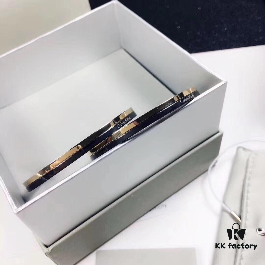 6930162912f62673a6facb4e CK Couple Special: CK Black Gold Two-Tone Bracelet with CNC Precision Carving and Vacuum Plating