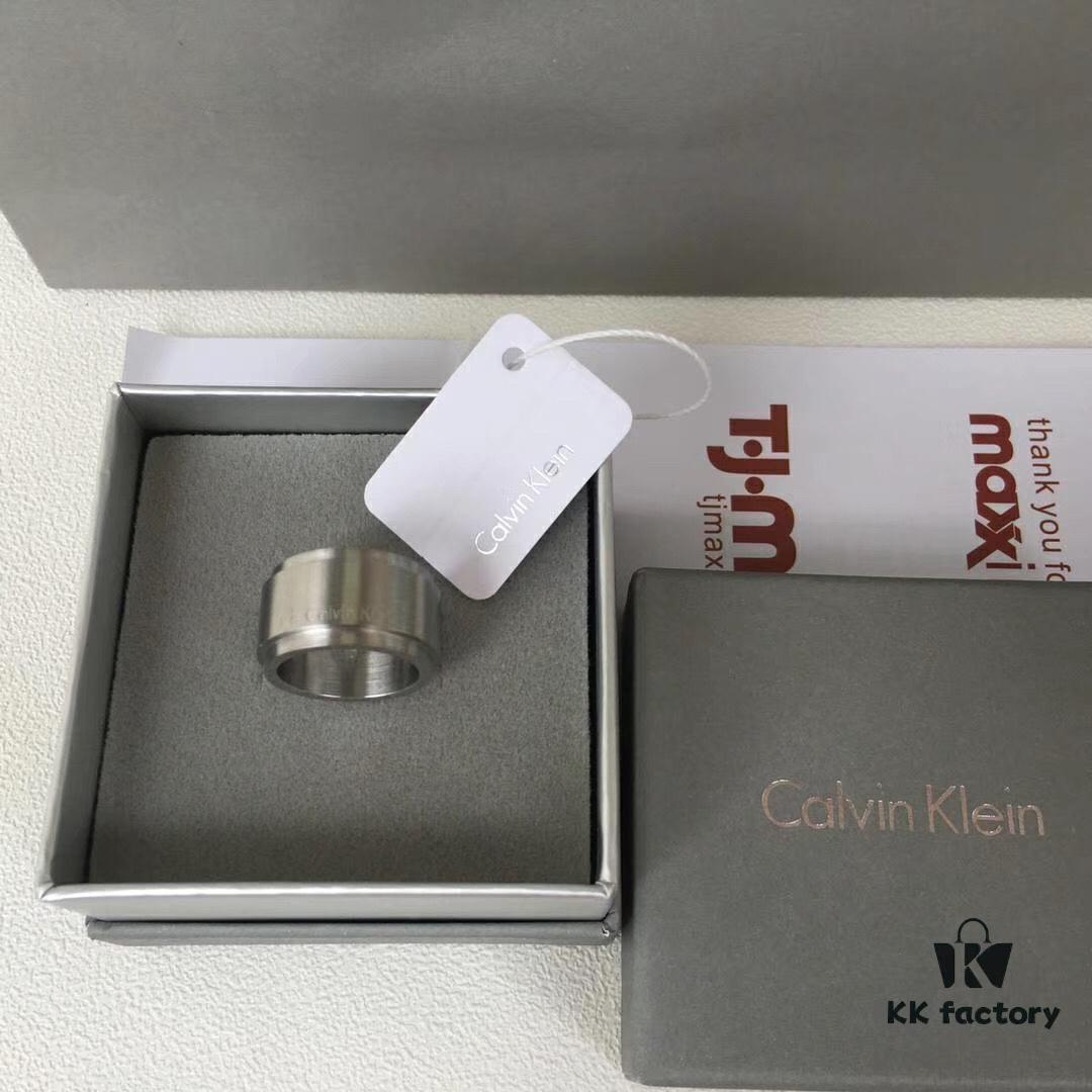 6930163912f62673a6facb74 Titanium Steel CK Solid Color Couple Rings, Large Stock Available, Real Photos, CNC Precision Carving, 1:1 Replication, Molded from Authentic Counter Products, Two Colors Available