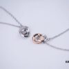 6930163912f62673a6facb75 Calvin Klein CK Double Ring Necklace, White Gold and Rose Gold Plated Couple Necklace