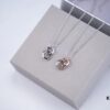 6930163a12f62673a6facb77 Calvin Klein CK Double Ring Necklace, White Gold and Rose Gold Plated Couple Necklace