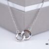 6930163f12f62673a6facb7f Calvin Klein CK Double Ring Necklace, White Gold and Rose Gold Plated Couple Necklace