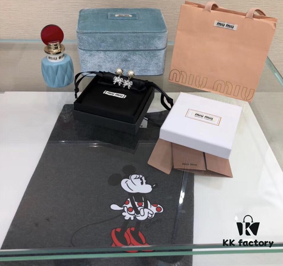 6930167512f62673a6facbeb Miu Miu Bow Pearl Set ZP Custom Swarovski Crystal Stud Earrings, Adorable Girl Aesthetic