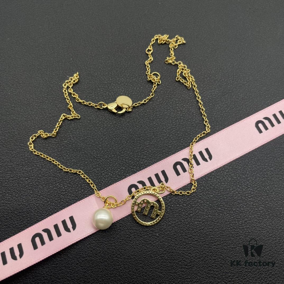 693016c512f62673a6facc54 Miu Miu Textured Luxury Pearl Heart Necklace, Minimalist Design with Retro Elegance