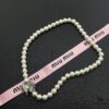 693016e912f62673a6facc76 Miu Miu Textured Luxe Minimalist Pearl Heart Necklace, Small Vintage Fashion Statement Piece