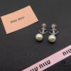 693016eb12f62673a6facc7a Miu Miu Textured Luxury Pearl Heart Stud Earrings, Minimalist Design with Retro Charm, Must-Have Fashion Accessory for Summer