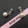 693016ef12f62673a6facc7c Miu Miu Textured Luxury Pearl Heart Stud Earrings, Minimalist Design with Retro Charm, Must-Have Fashion Accessory for Summer