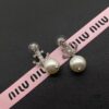 693016f012f62673a6facc7d Miu Miu Textured Luxury Pearl Heart Stud Earrings, Minimalist Design with Retro Charm, Must-Have Fashion Accessory for Summer