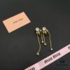 Miu Miu Textured Luxury Pearl Heart Stud Earrings, Minimalist Design with Vintage Charm