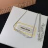 6930173912f62673a6faccd4 Miu Miu New Silver Full Diamond Letter Necklace