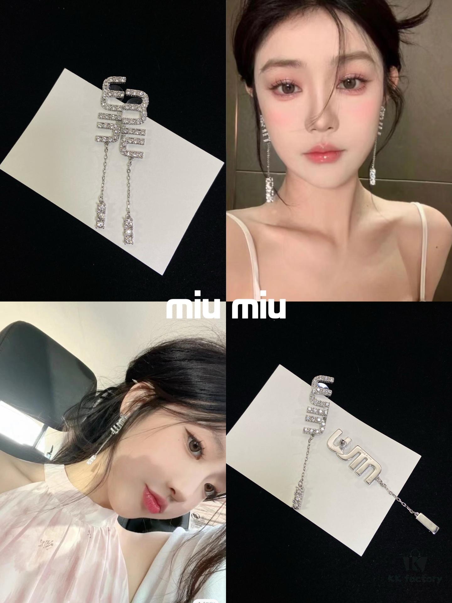 6930174712f62673a6facce6 Miu Miu Tassel Crystal Stud Earrings in Platinum