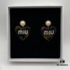 6930176612f62673a6facd0c Miu Miu Textured Luxury Pearl Heart Stud Earrings, Minimalist Love Design, Fashionable Retro Style, Must-Have Summer Accessory