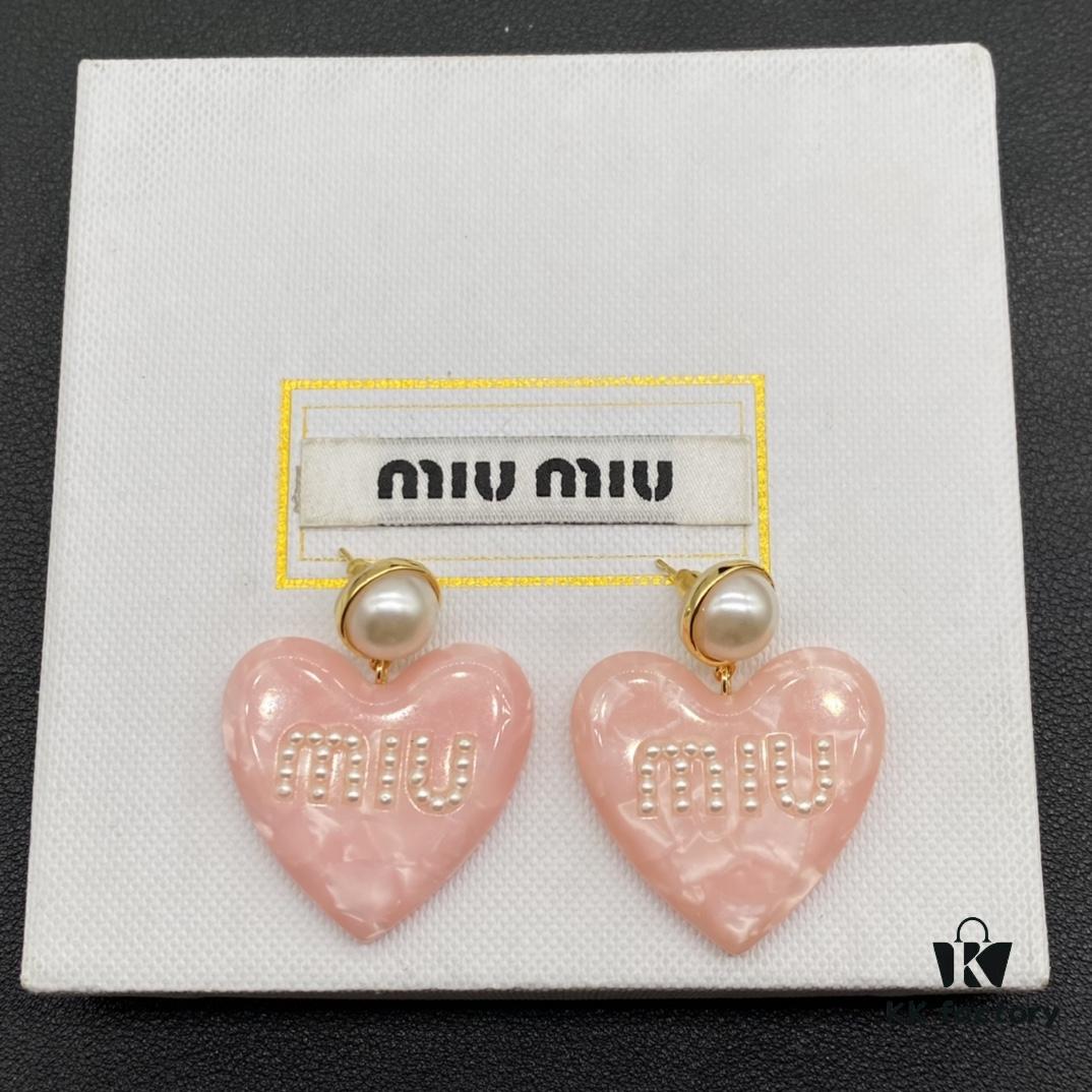 6930177212f62673a6facd1b Miu Miu Textured Luxury Pearl Heart Stud Earrings, Minimalist Amore Design with Vintage Charm