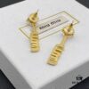 Miu Miu Textured Luxe Minimalist Pearl Heart Stud Earrings