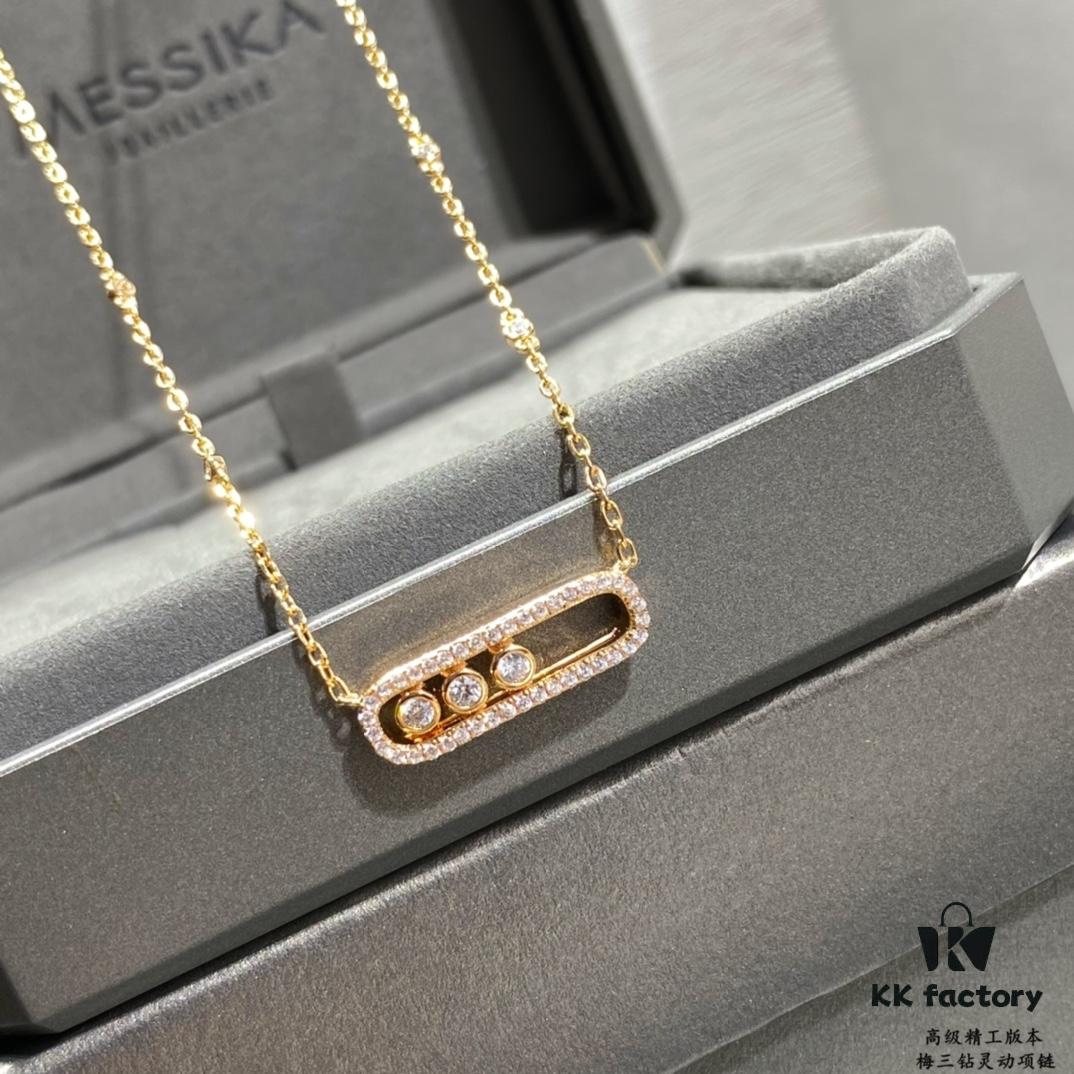 Messika Move Classic Diamond Necklace with Three Sliding Diamonds