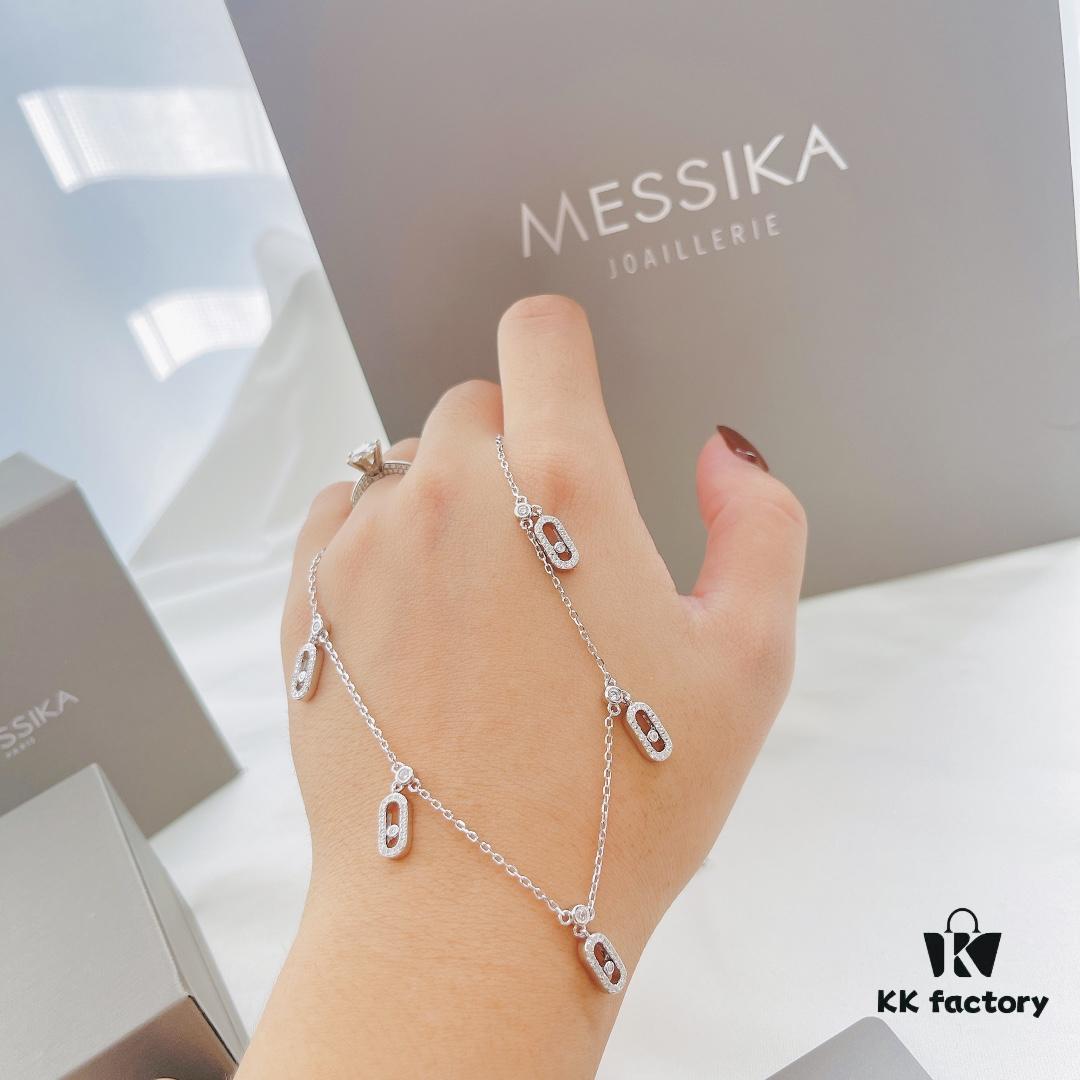 693017b612f62673a6facd88 Messika New Arrival Fully Diamond-Paved Five-Slider Necklace, Hand-Welded with Exquisite Craftsmanship, Versatile and Perfect for a Minimalist Summer Style