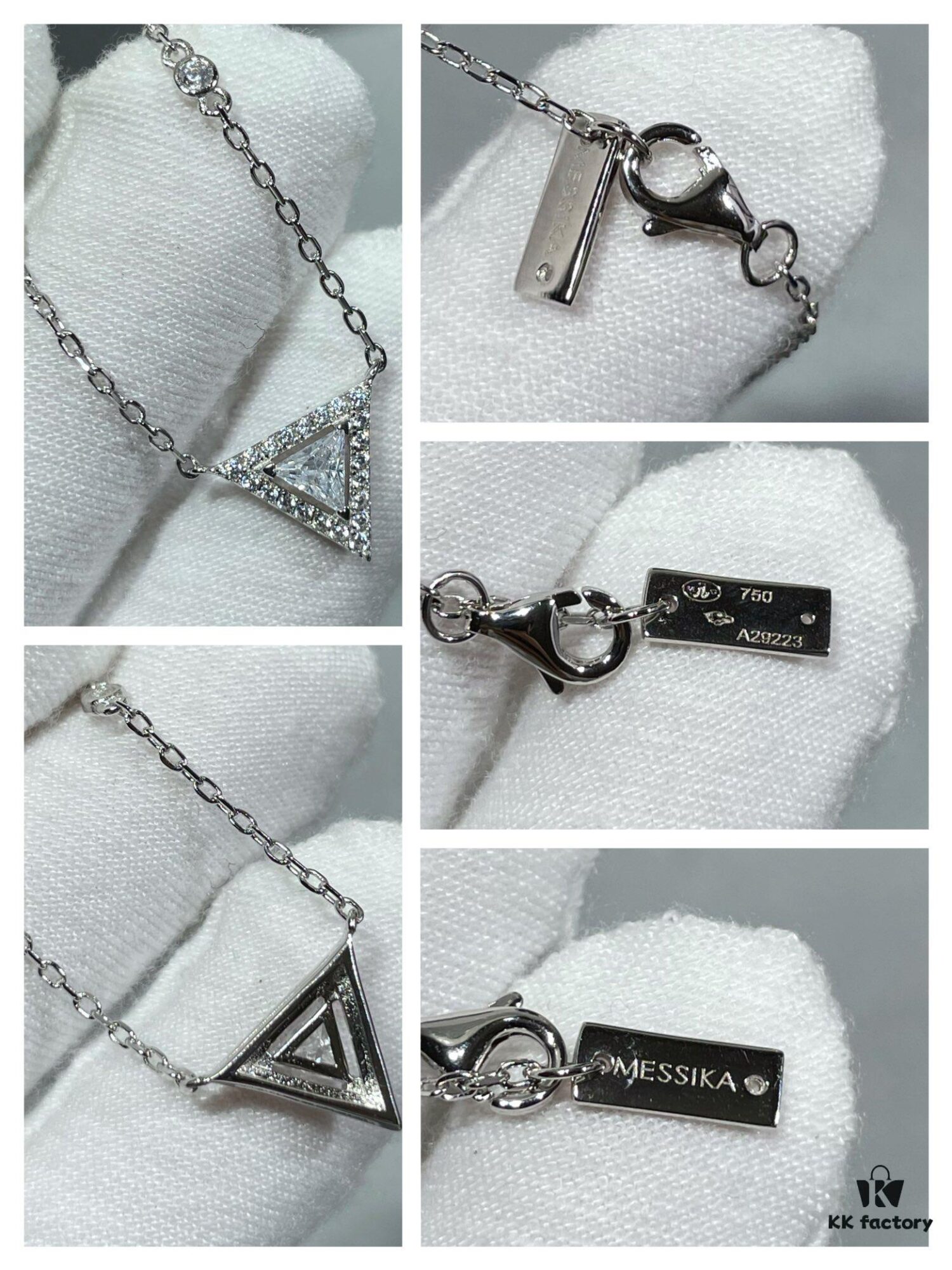 Messika Triangle Necklace, White Gold