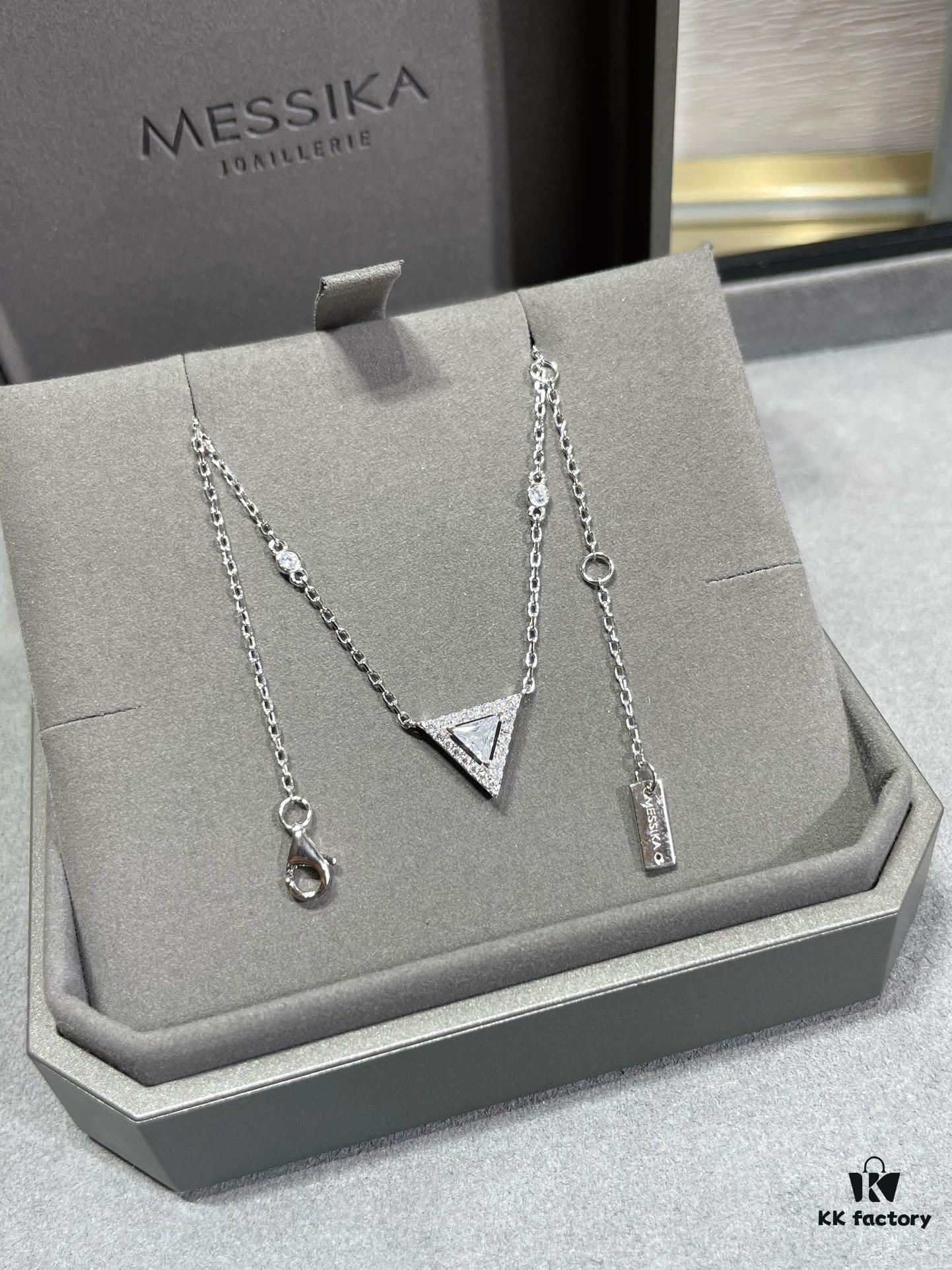 Messika Triangle Necklace, White Gold