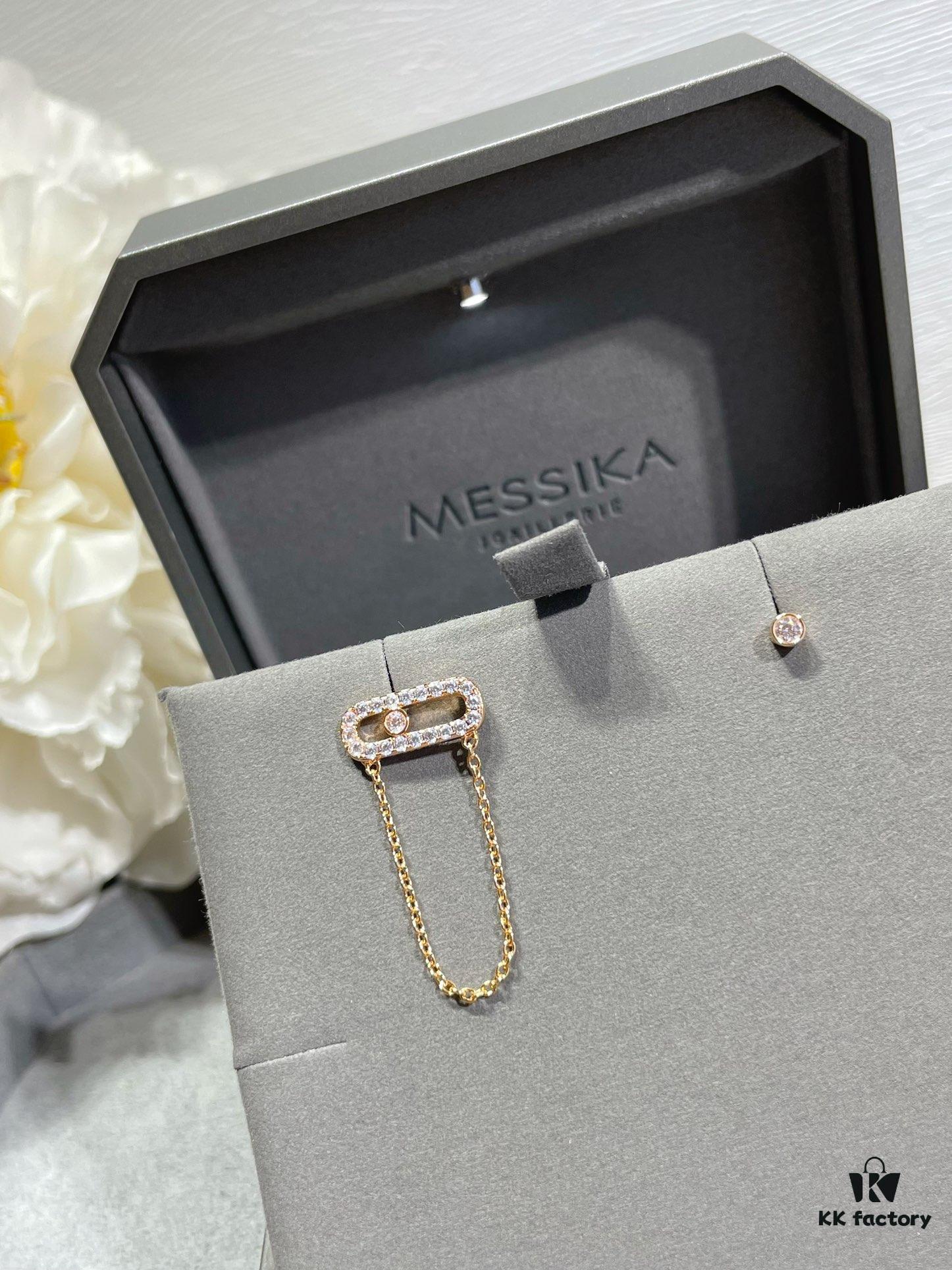 693017e612f62673a6facdd6 Mizhika Model AB Earrings, Rose Gold and White Gold, In Stock 11445. The classic Move series, symbolizing a beautiful meaning: 'Whether in the past, today, or the future, love is always there.'