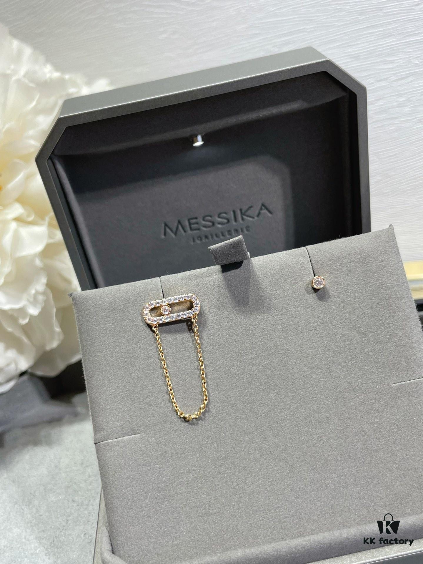 693017e912f62673a6facddb Mizhika Model AB Earrings, Rose Gold and White Gold, In Stock 11445. The classic Move series, symbolizing a beautiful meaning: 'Whether in the past, today, or the future, love is always there.'