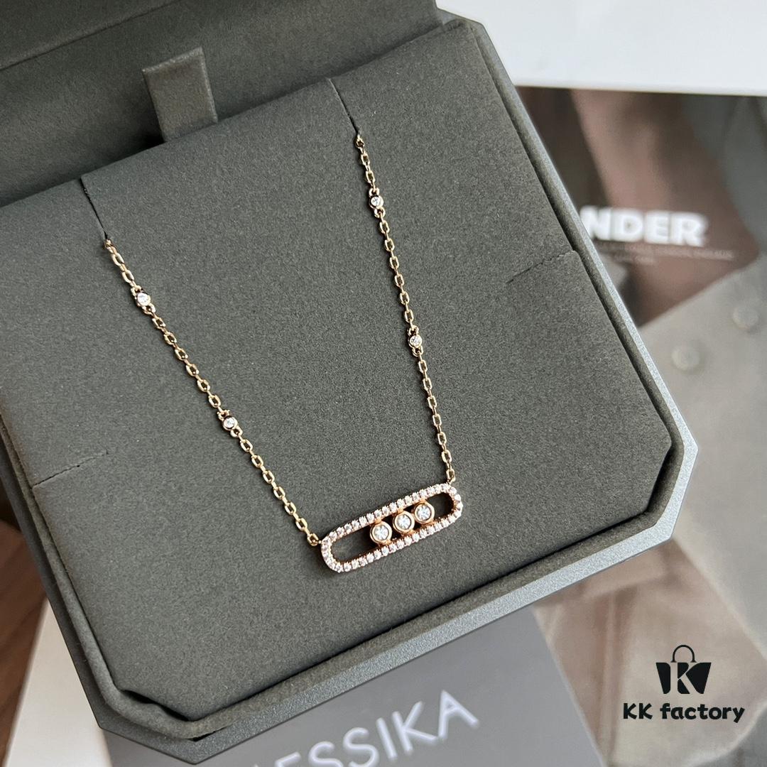 693017fc12f62673a6facdfe ❗️New Arrival❗️☀️Messika MOVE Full Diamond Necklace with Sliding Pearls