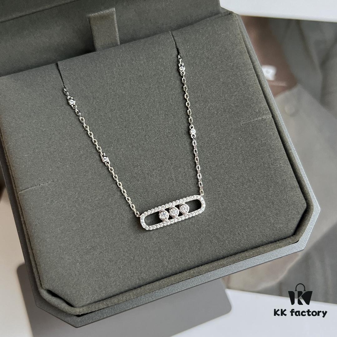 693017fc12f62673a6face00 ❗️New Arrival❗️☀️Messika MOVE Full Diamond Necklace with Sliding Pearls