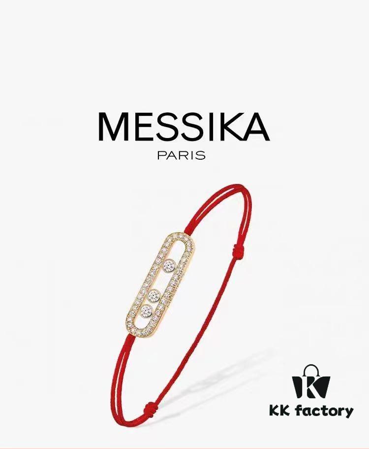 693017fd12f62673a6face04 Messika New Arrival Meshika Bracelet - Colorful Rope Cuff with Brilliant-Cut Sliding Diamond
