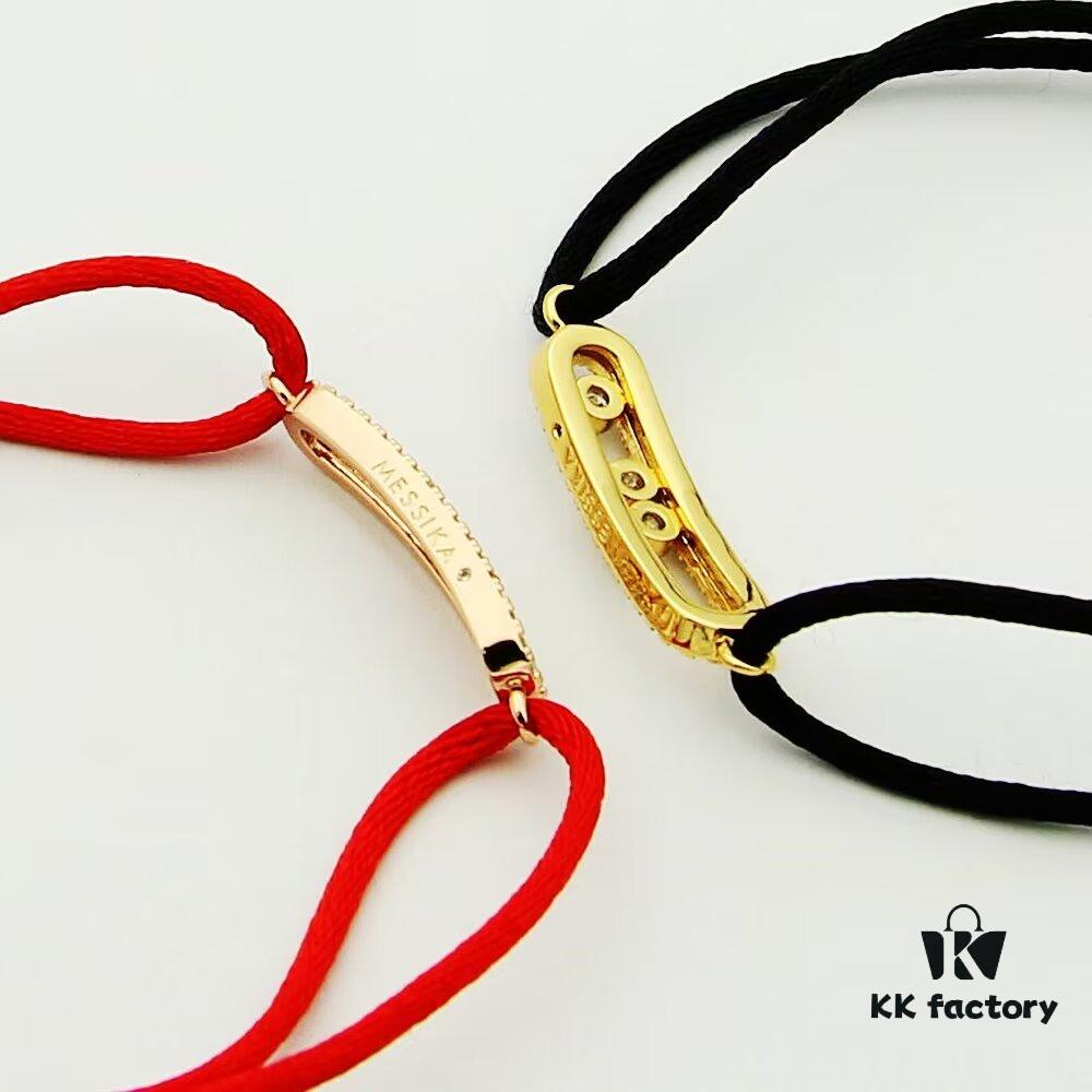 693017ff12f62673a6face08 Messika New Arrival Meshika Bracelet - Colorful Rope Cuff with Brilliant-Cut Sliding Diamond