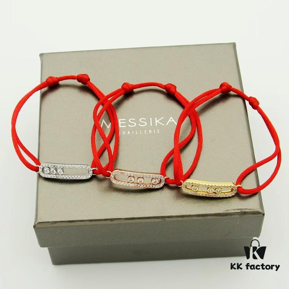 6930180112f62673a6face0c Messika New Arrival Meshika Bracelet - Colorful Rope Cuff with Brilliant-Cut Sliding Diamond
