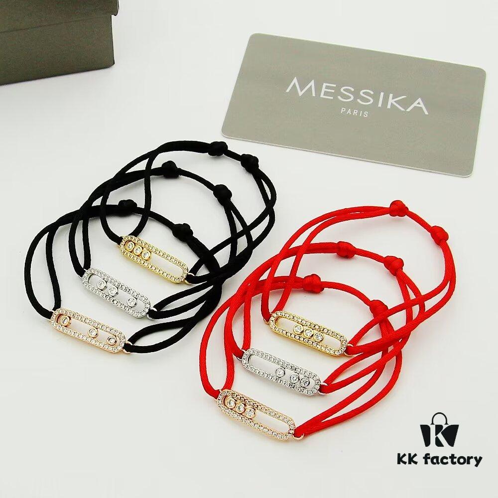6930180112f62673a6face0d Messika New Arrival Meshika Bracelet - Colorful Rope Cuff with Brilliant-Cut Sliding Diamond
