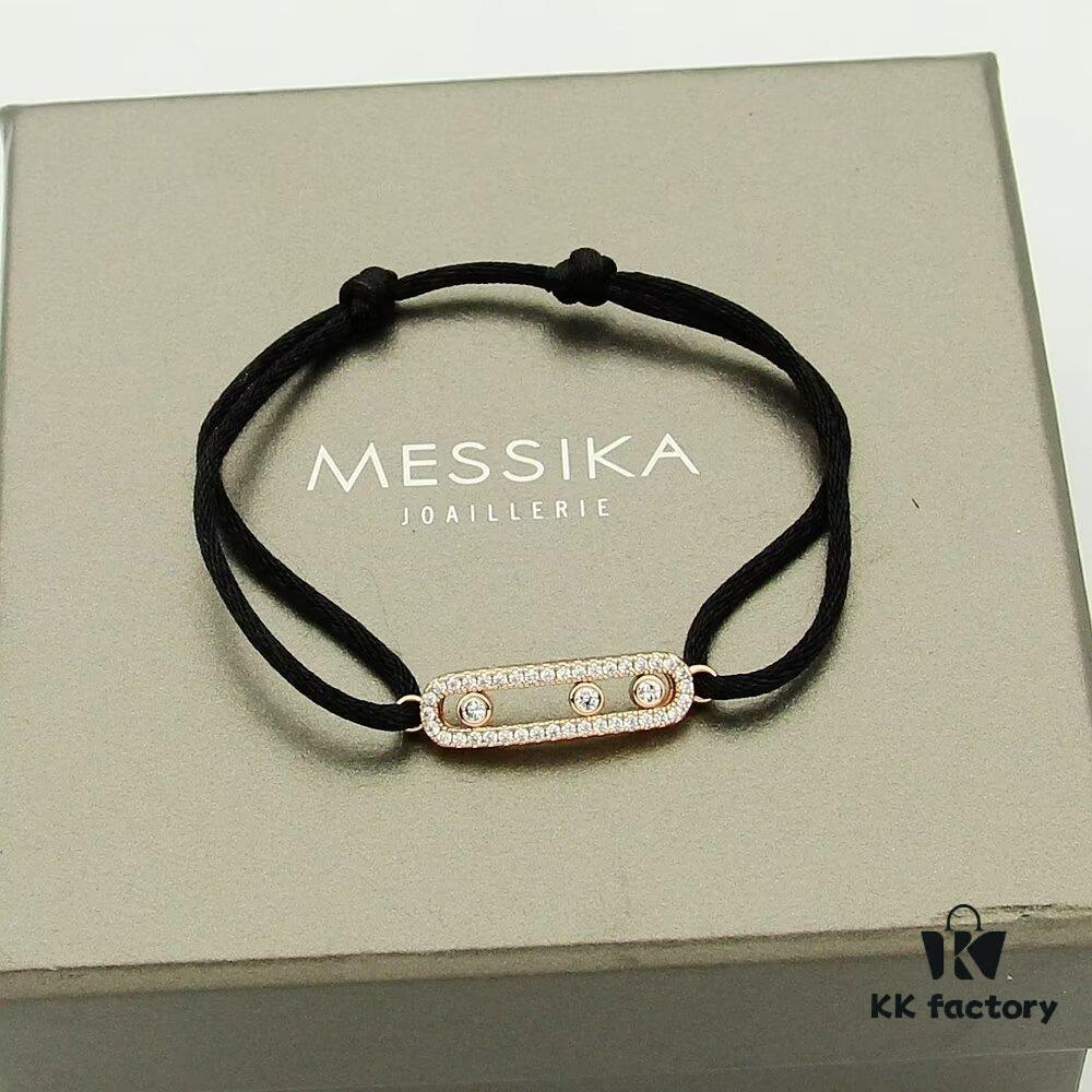 6930180212f62673a6face0e Messika New Arrival Meshika Bracelet - Colorful Rope Cuff with Brilliant-Cut Sliding Diamond