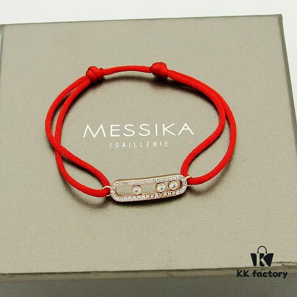 6930180512f62673a6face14 Messika New Arrival Meshika Bracelet - Colorful Rope Cuff with Brilliant-Cut Sliding Diamond