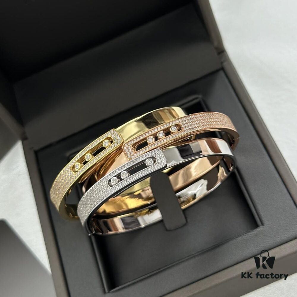 6930180612f62673a6face16 Hot Hollywood's Hottest Luxury Jewelry Brand Messika, Full Diamond Slide Bracelet, Elegant 925 Sterling Silver with Gold Plating, Platinum and Rose Gold Rolling Diamonds