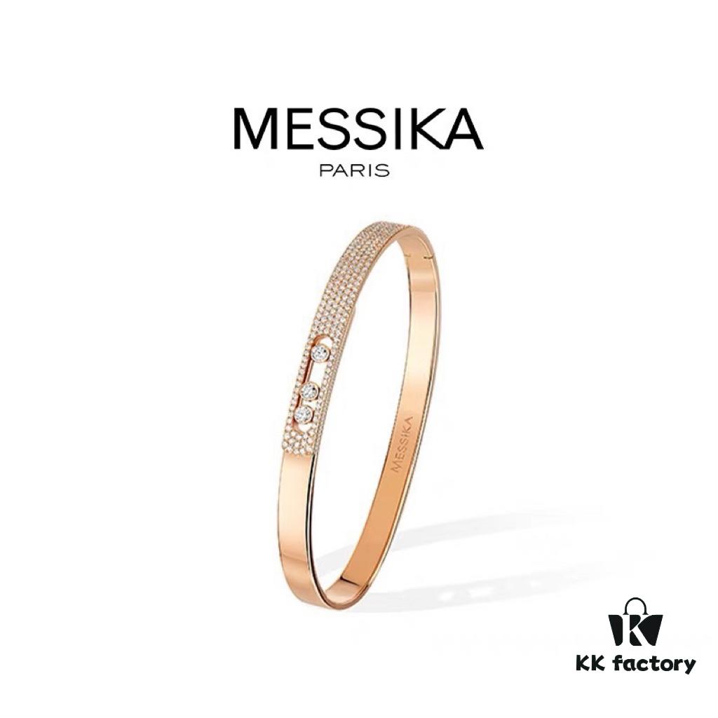 6930180712f62673a6face18 Hot Hollywood's Hottest Luxury Jewelry Brand Messika, Full Diamond Slide Bracelet, Elegant 925 Sterling Silver with Gold Plating, Platinum and Rose Gold Rolling Diamonds