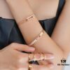 6930180912f62673a6face1a Hot Hollywood's Hottest Luxury Jewelry Brand Messika, Full Diamond Slide Bracelet, Elegant 925 Sterling Silver with Gold Plating, Platinum and Rose Gold Rolling Diamonds