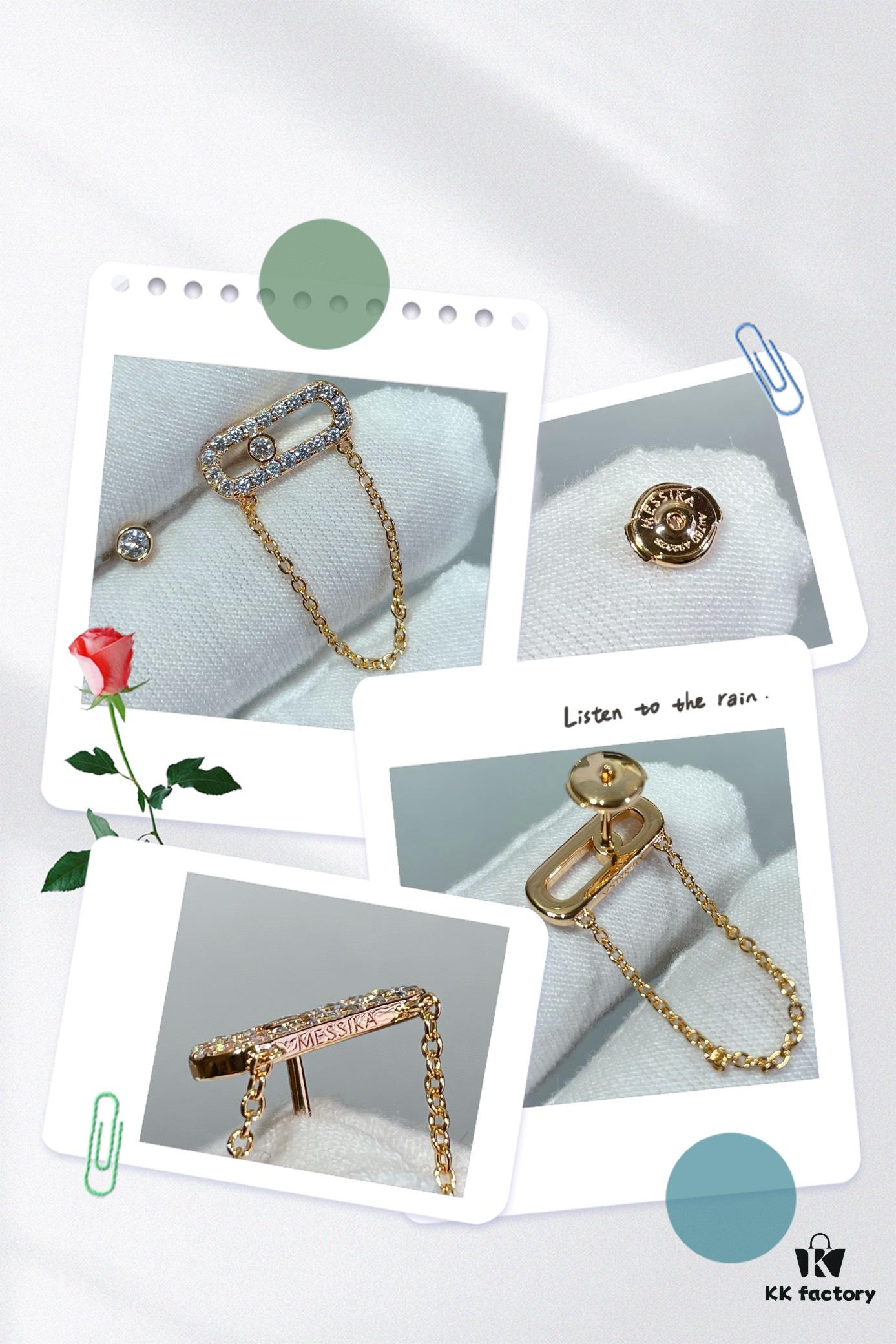 6930181012f62673a6face26 Mizhika Model AB Earrings, Rose Gold and White Gold, In Stock 11445. The classic Move series, symbolizing a beautiful meaning: 'Whether in the past, today, or the future, love is always there.'