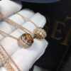 Piaget Rotating Double Row Full Diamond Necklace in Champagne Gold and White Gold, In Stock