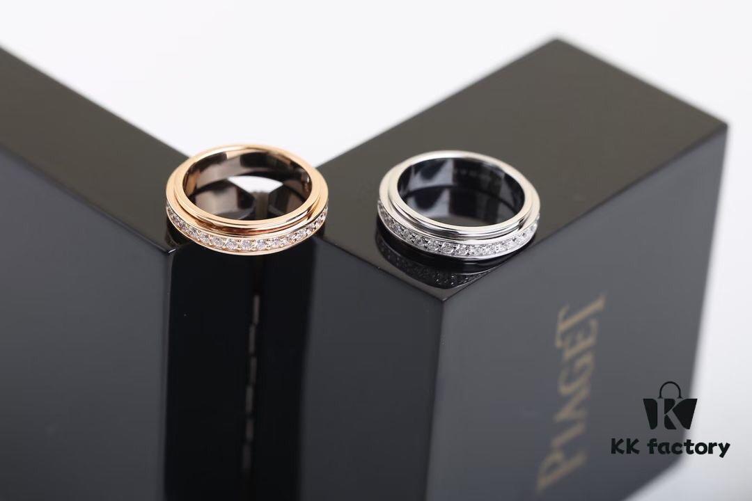 6930184212f62673a6face7d Valentine's Gift ❤️ Piaget Possession Twisting Single Row Diamond Wedding Ring / Couple Rings
