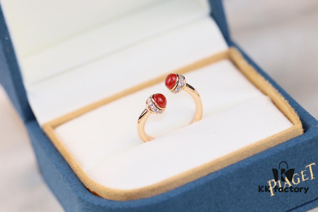 6930186b12f62673a6facebe Poissession Series ZP Ring, V-Gold with Natural Malachite, Red Agate, and Turquoise