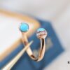 6930187212f62673a6facec6 Poetry Ring Possession Series ZP Style Finger Ring with Natural Malachite, Red Agate, and Turquoise in V Gold Material