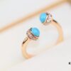 6930187412f62673a6facec7 Poetry Ring Possession Series ZP Style Finger Ring with Natural Malachite, Red Agate, and Turquoise in V Gold Material