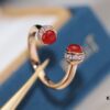 6930188f12f62673a6faceec Poissession Series ZP Ring, V-Gold with Natural Malachite, Red Agate, and Turquoise