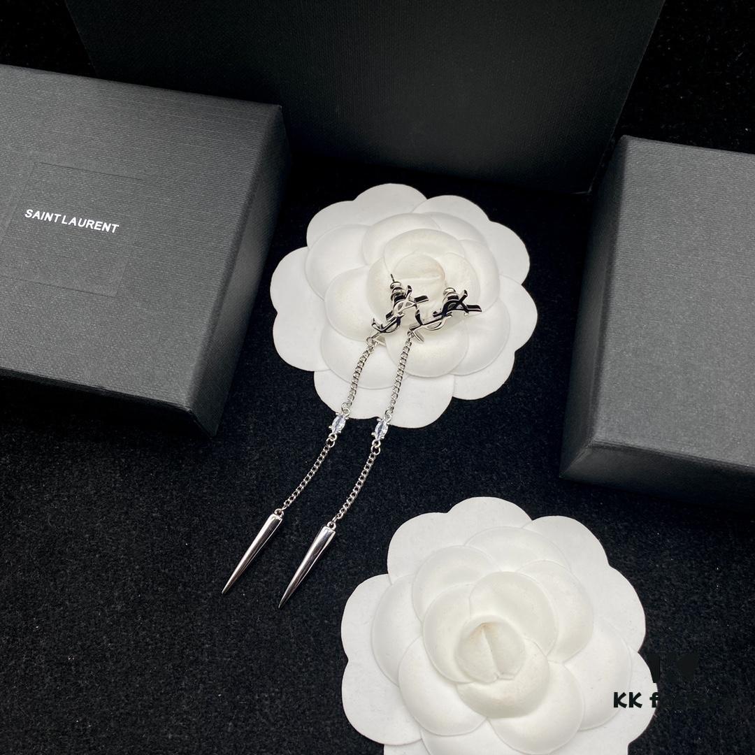 Saint Laurent YSL New Tassel Stud Earrings