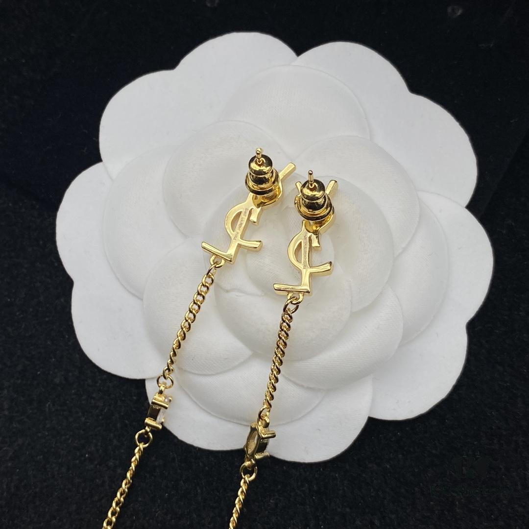 Saint Laurent YSL New Tassel Stud Earrings